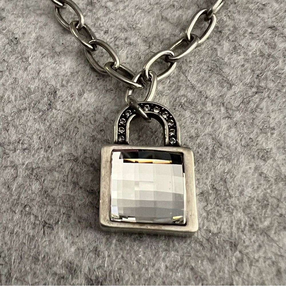 TOUCHSTONE CRYSTAL by Swarovski NECKLACE, Little Lock Necklace adjustable, NEW.